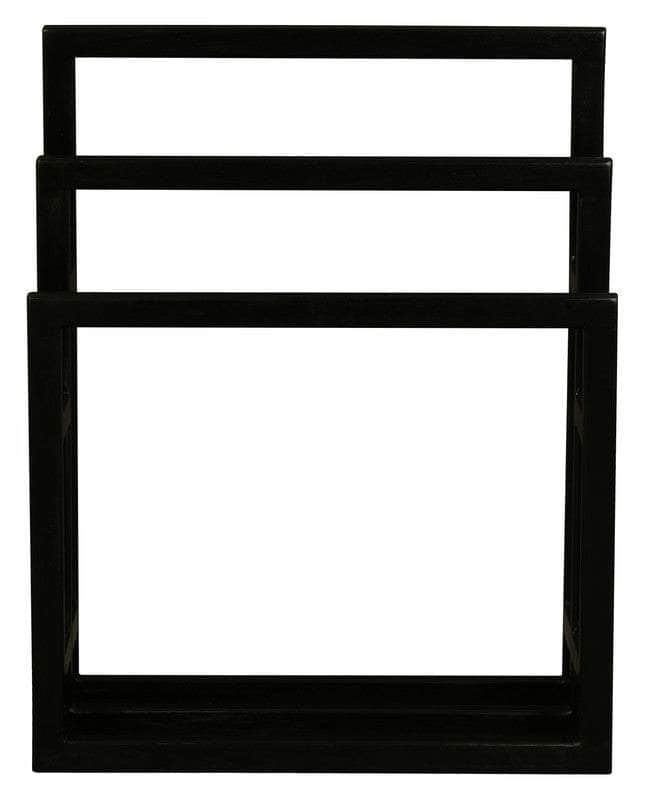Solid White Cedar Wood Towel Stand Natural/Black