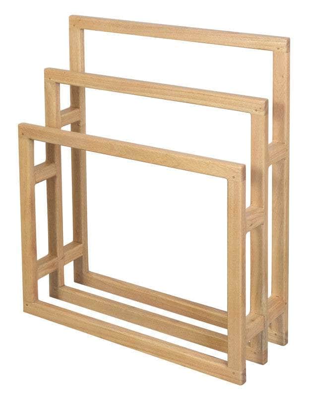 Solid White Cedar Wood Towel Stand Natural/Black