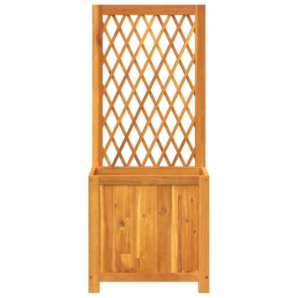 Solid Wood Acacia Planter with Trellis
