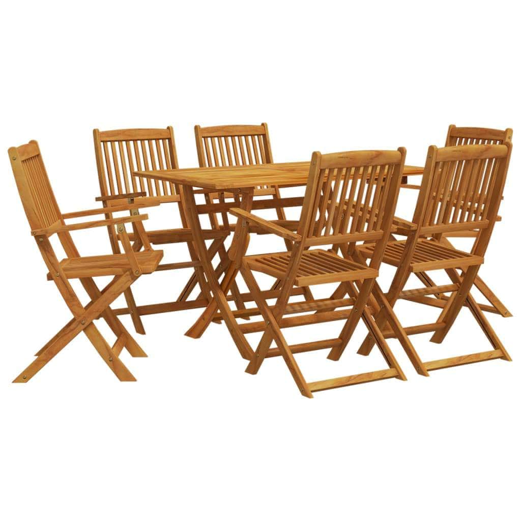 Solid Wood Eucalyptus 7-Piece Garden Dining Set