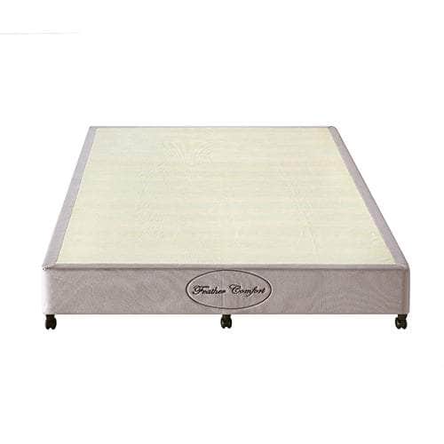 Solid Wood King Mattress Base - Beige with Removable Cover