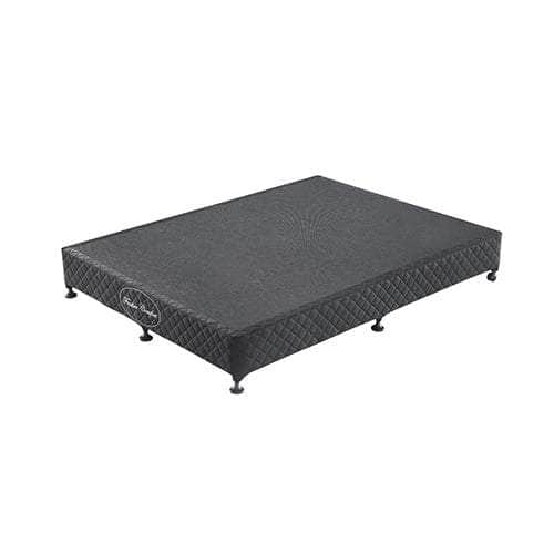 Solid Wood King Mattress Base - Black with Removable Cover
