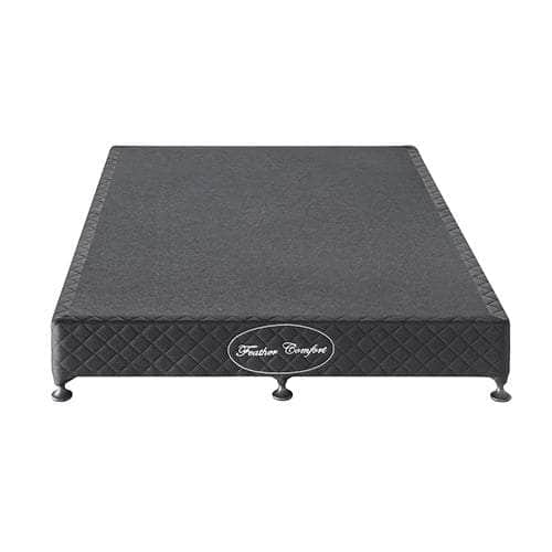 Solid Wood King Mattress Base - Black with Removable Cover