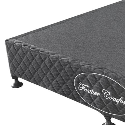 Solid Wood King Mattress Base - Black with Removable Cover