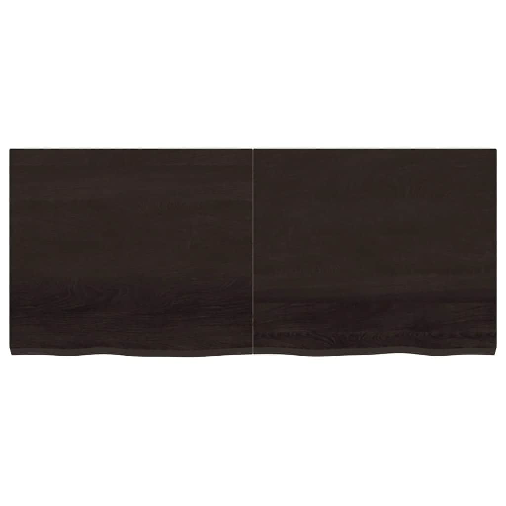 Sophisticated Oak Fusion: Dark Grey Treated Solid Wood Table Top