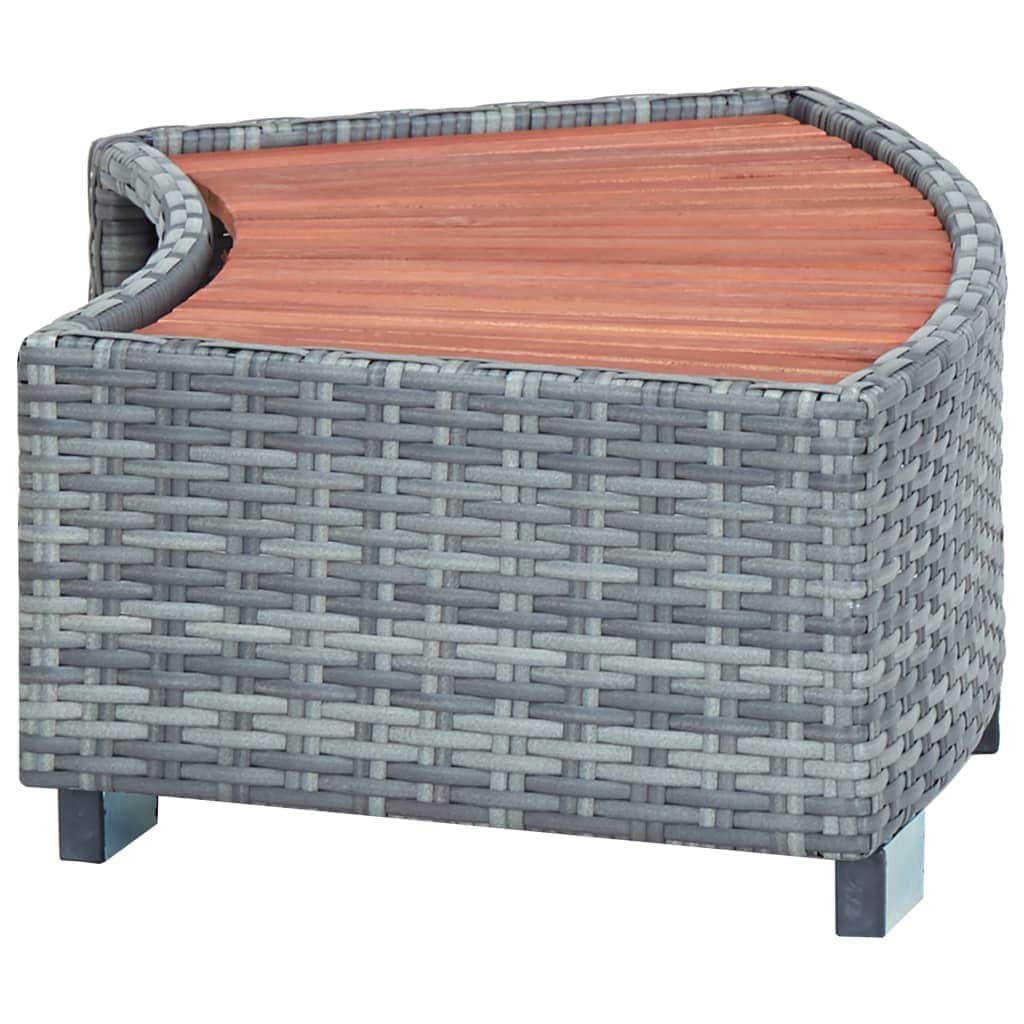 Spa Step Grey Poly Rattan
