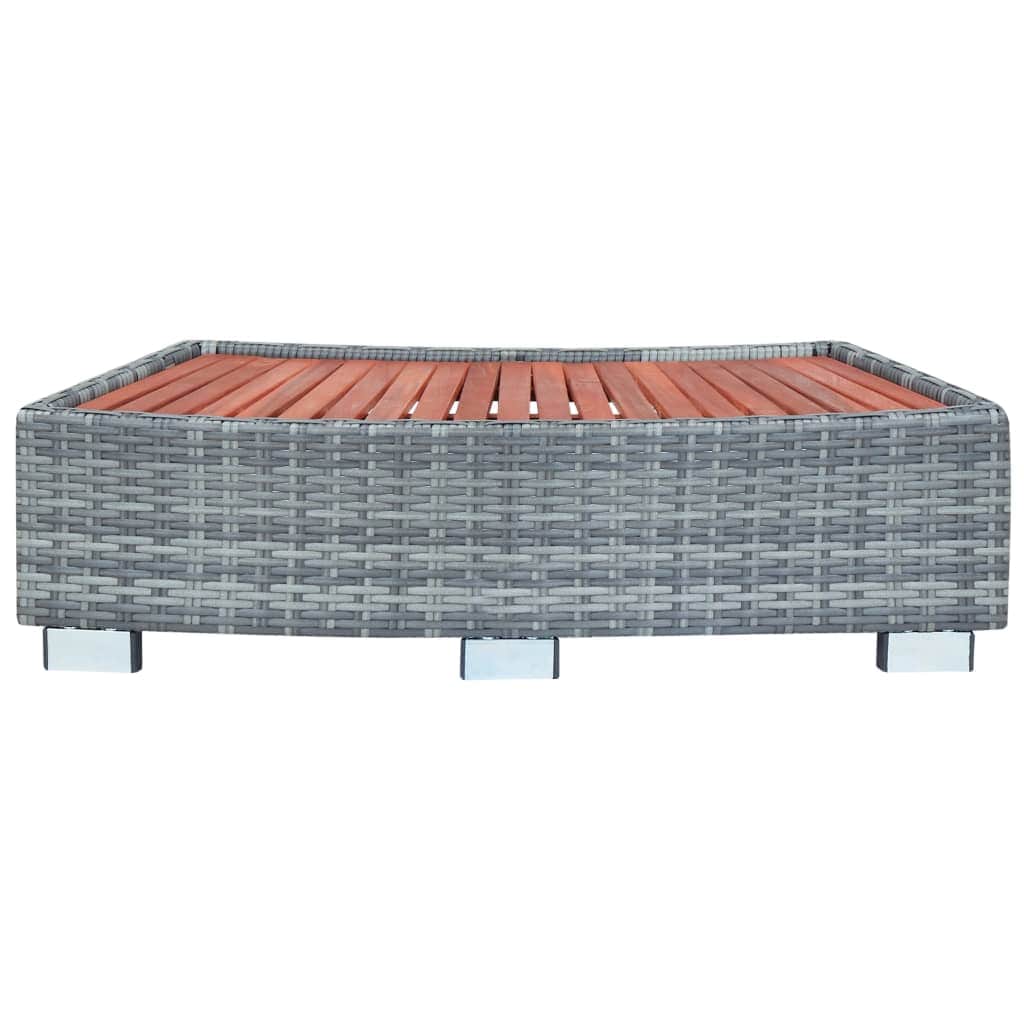 Spa Step Grey Poly Rattan