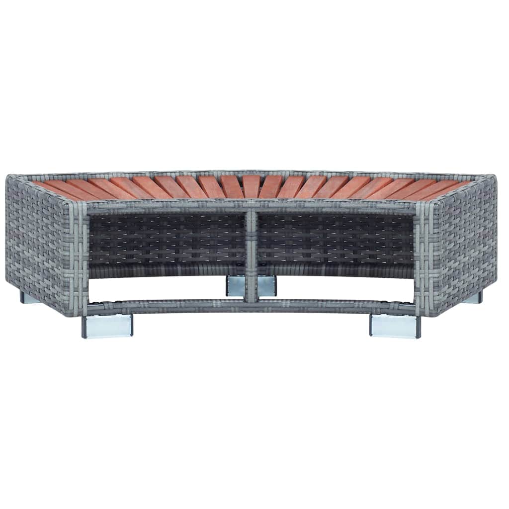 Spa Step Grey Poly Rattan