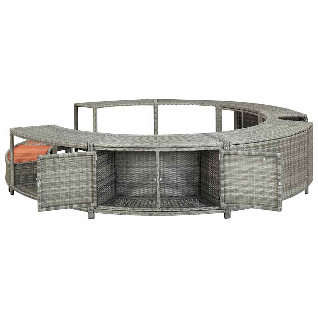 Spa Surround Grey Poly Rattan