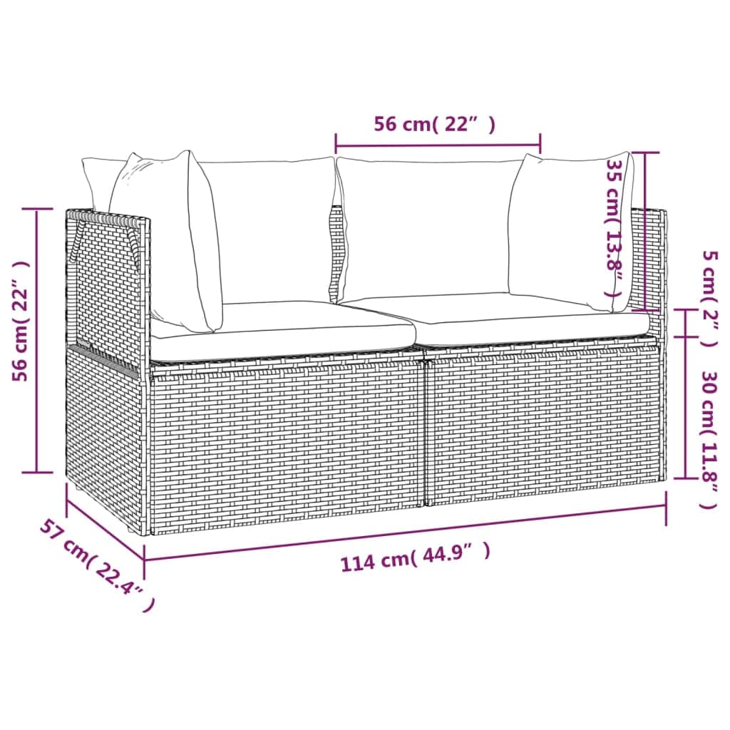 Space Saving 2 Seater Garden Sofa with Relaxing Seating Urban Style