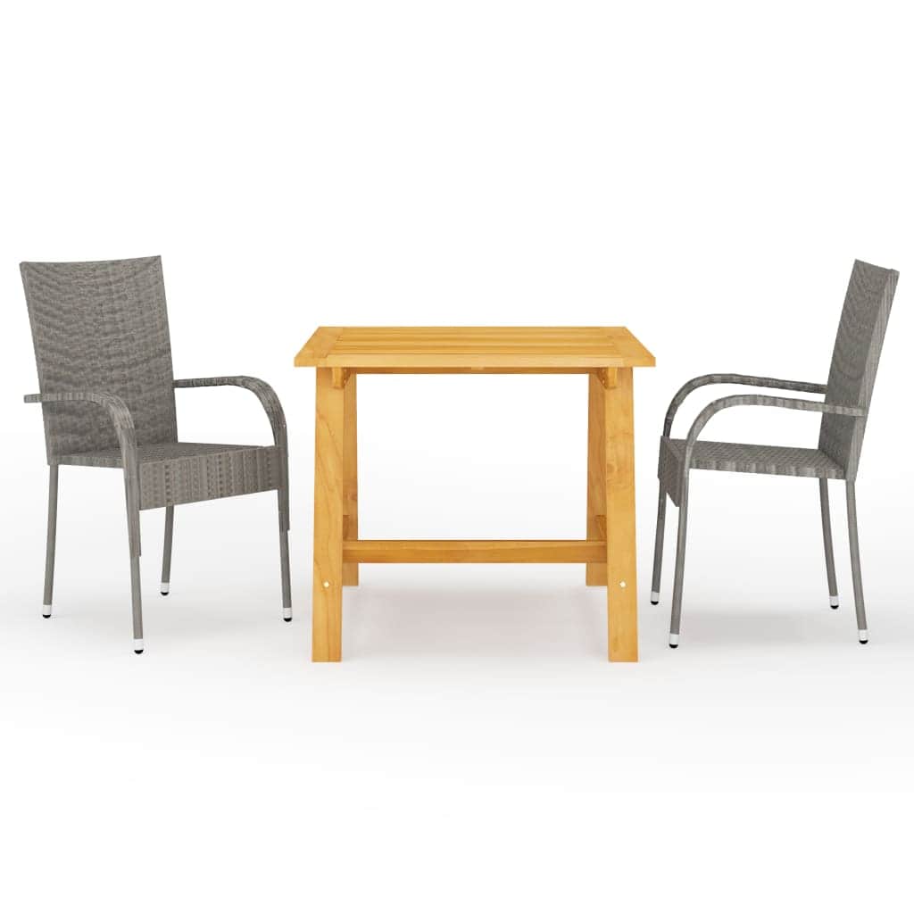 Space Saving 3 Piece Garden Dining Set Relaxing Seating Essentials
