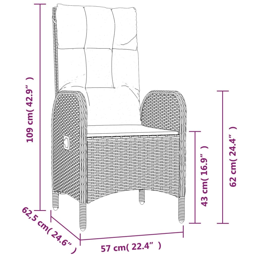 Space Saving 3 Piece Garden Lounge Set Home Use Urban Style
