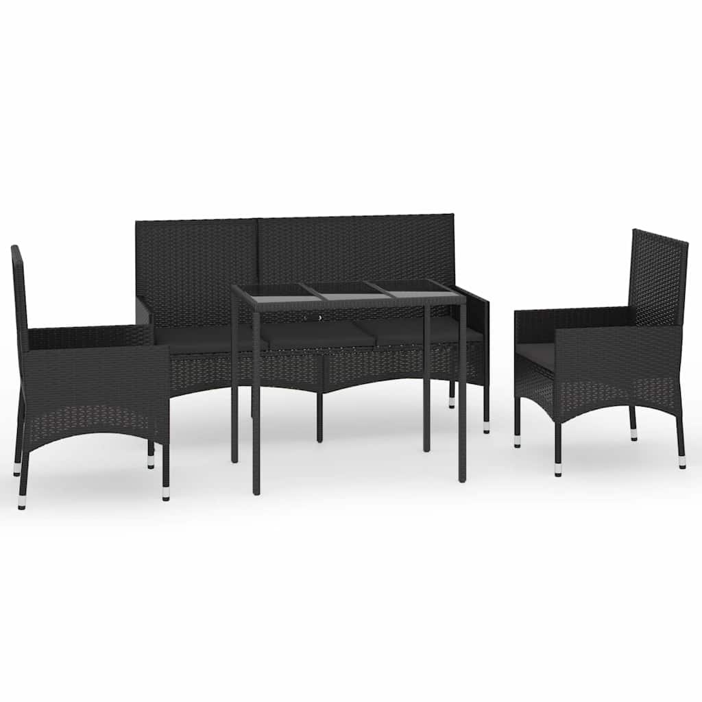 Space Saving 4 Piece Garden Lounge Set Home Decor Accent Evening