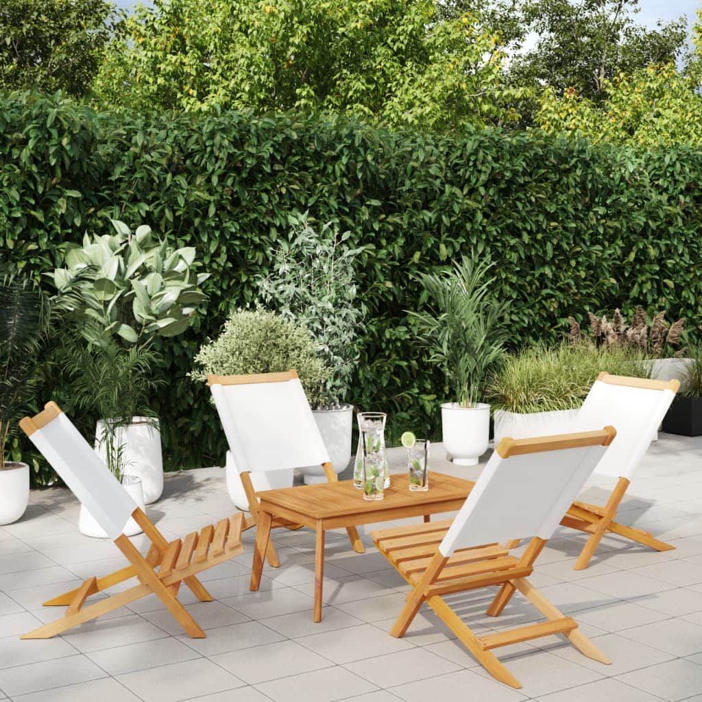 Space Saving Folding Garden Chairs 4 pcs Lounge Area Evening