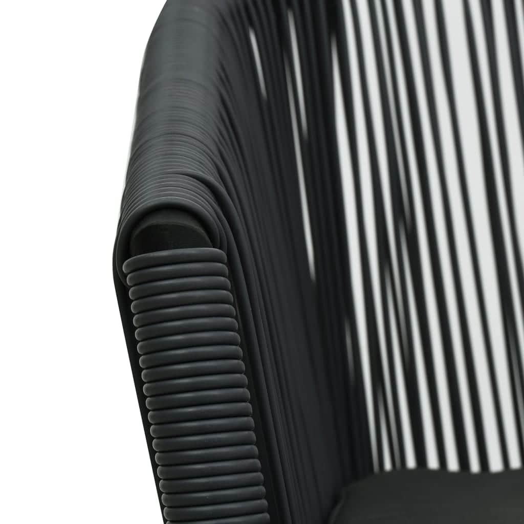 Space Saving Garden Chairs 2 pcs Black Home Use Modern Living