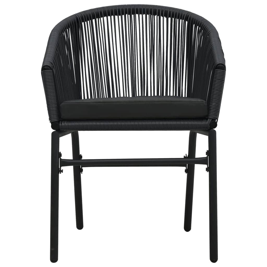 Space Saving Garden Chairs 2 pcs Black Home Use Modern Living