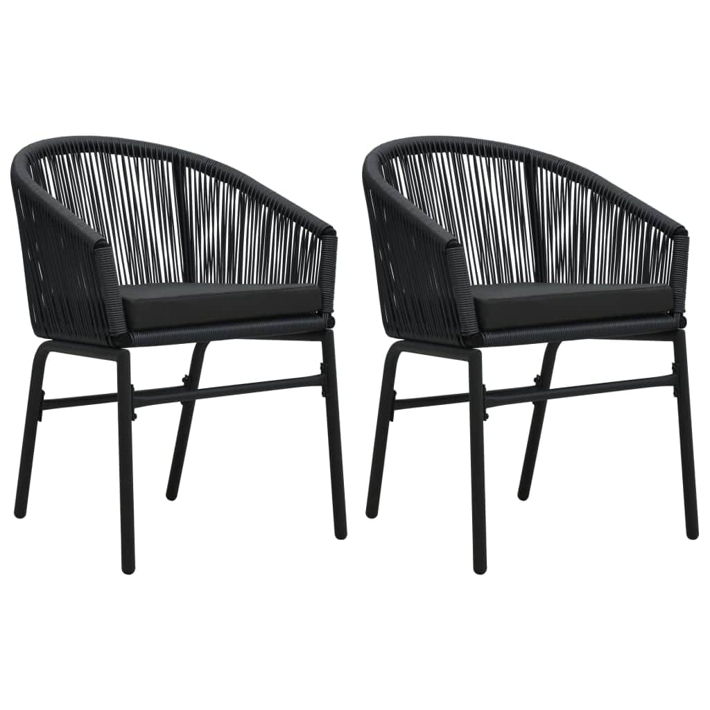 Space Saving Garden Chairs 2 pcs Black Home Use Modern Living