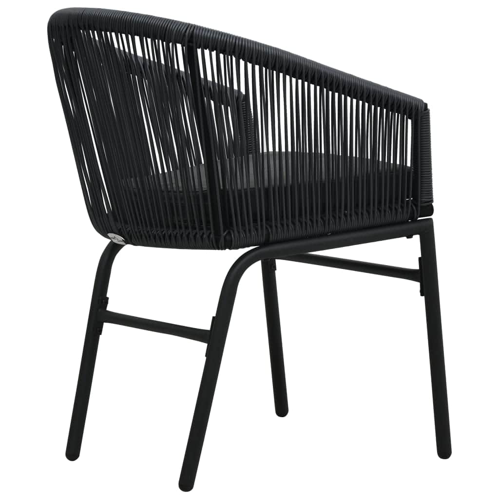 Space Saving Garden Chairs 2 pcs Black Home Use Modern Living