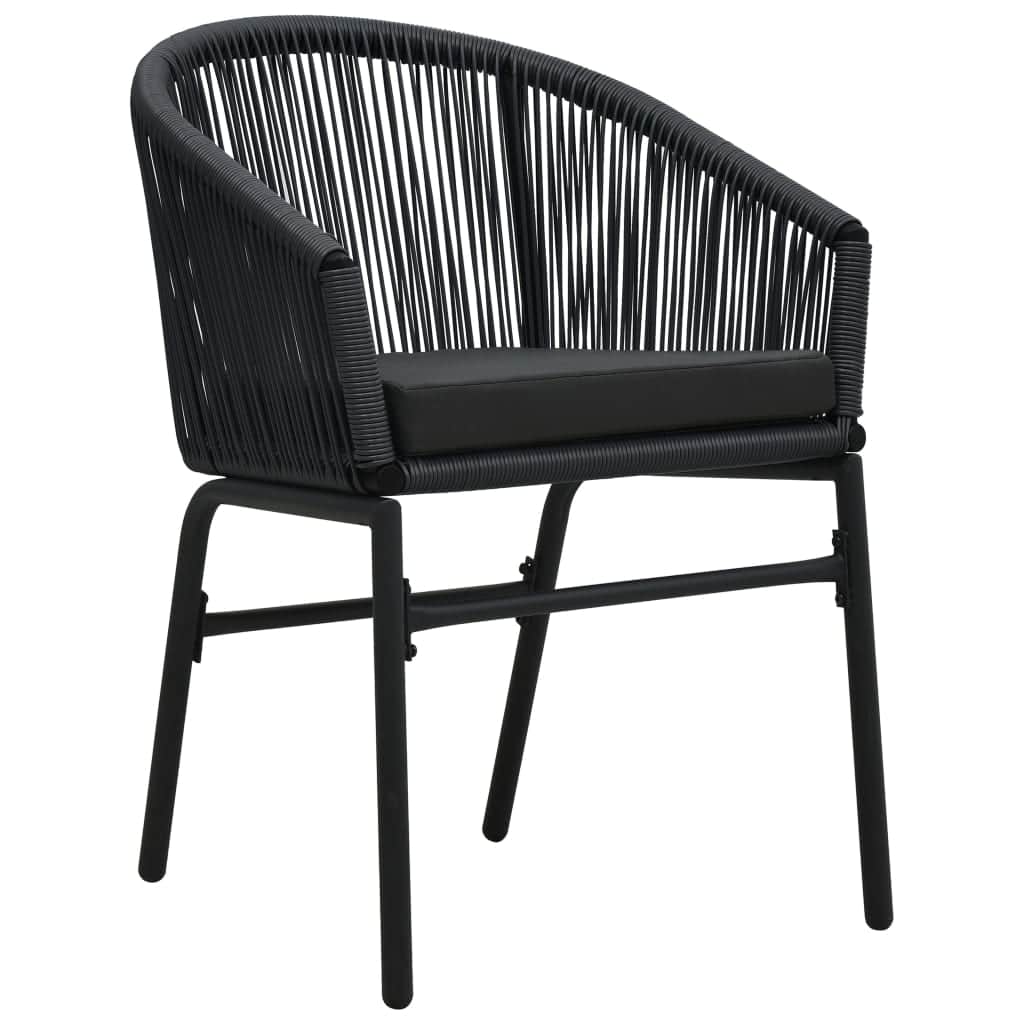 Space Saving Garden Chairs 2 pcs Black Home Use Modern Living