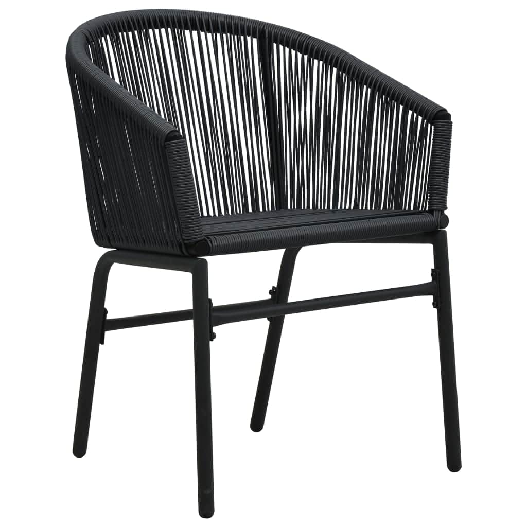 Space Saving Garden Chairs 2 pcs Black Home Use Modern Living