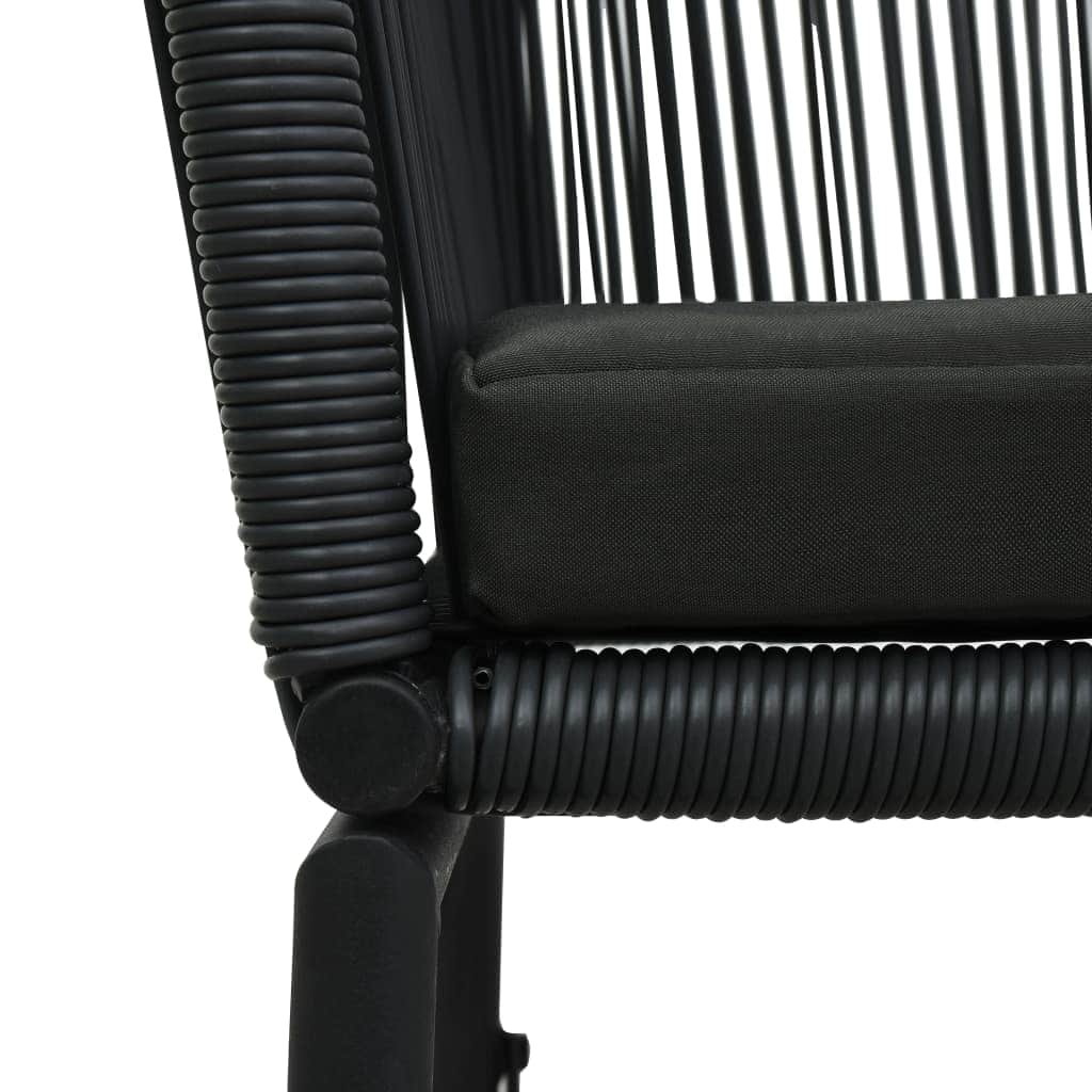 Space Saving Garden Chairs 2 pcs Black Home Use Modern Living