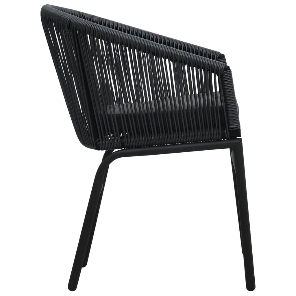 Space Saving Garden Chairs 2 pcs Black Home Use Modern Living