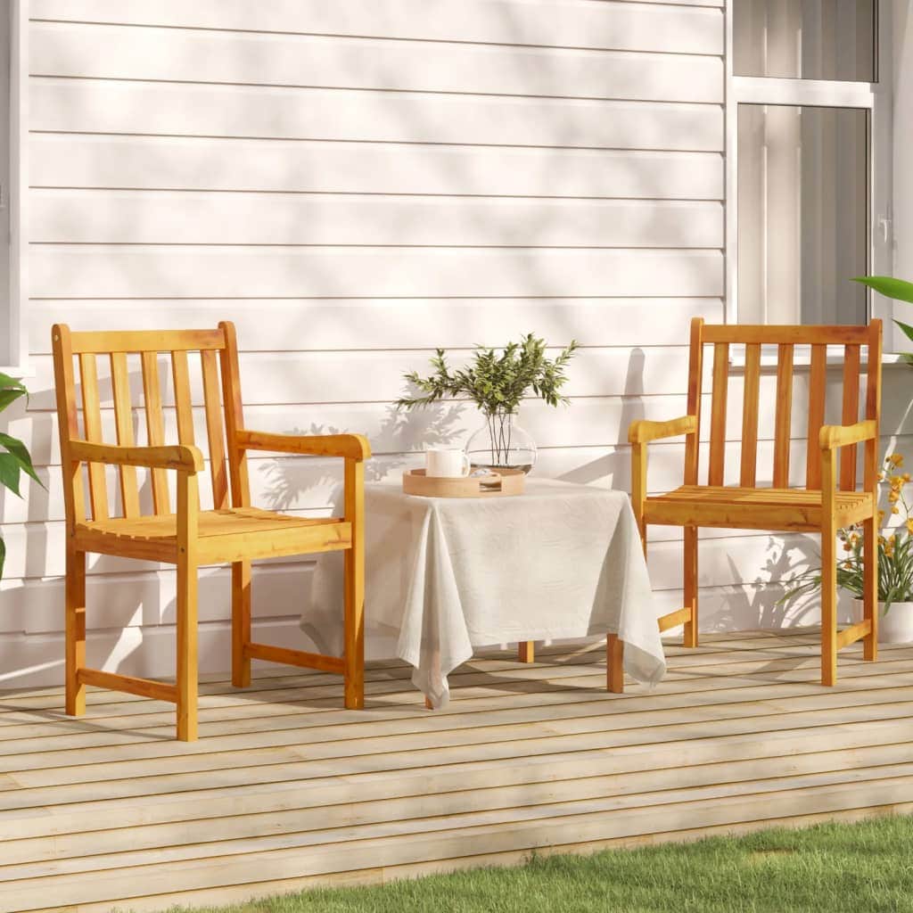 Space Saving Garden Chairs 2 pcs Solid Lounge Area Patio Relax