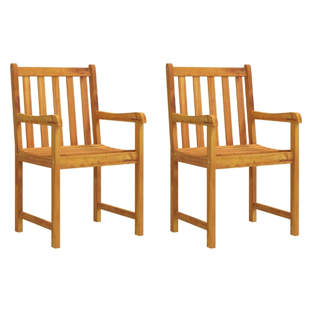 Space Saving Garden Chairs 2 pcs Solid Lounge Area Patio Relax