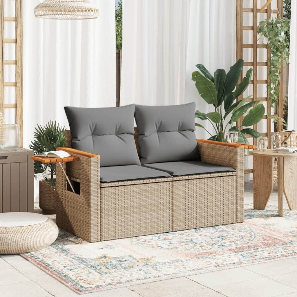 Space Saving Garden Sofa with Cushions 2 Indoor Outdoor Use Home Comfort