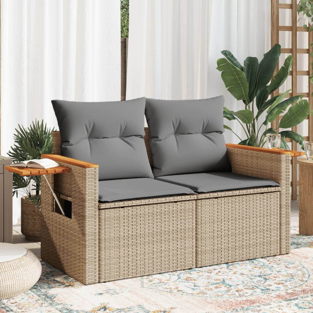 Space Saving Garden Sofa with Cushions 2 Indoor Outdoor Use Home Comfort