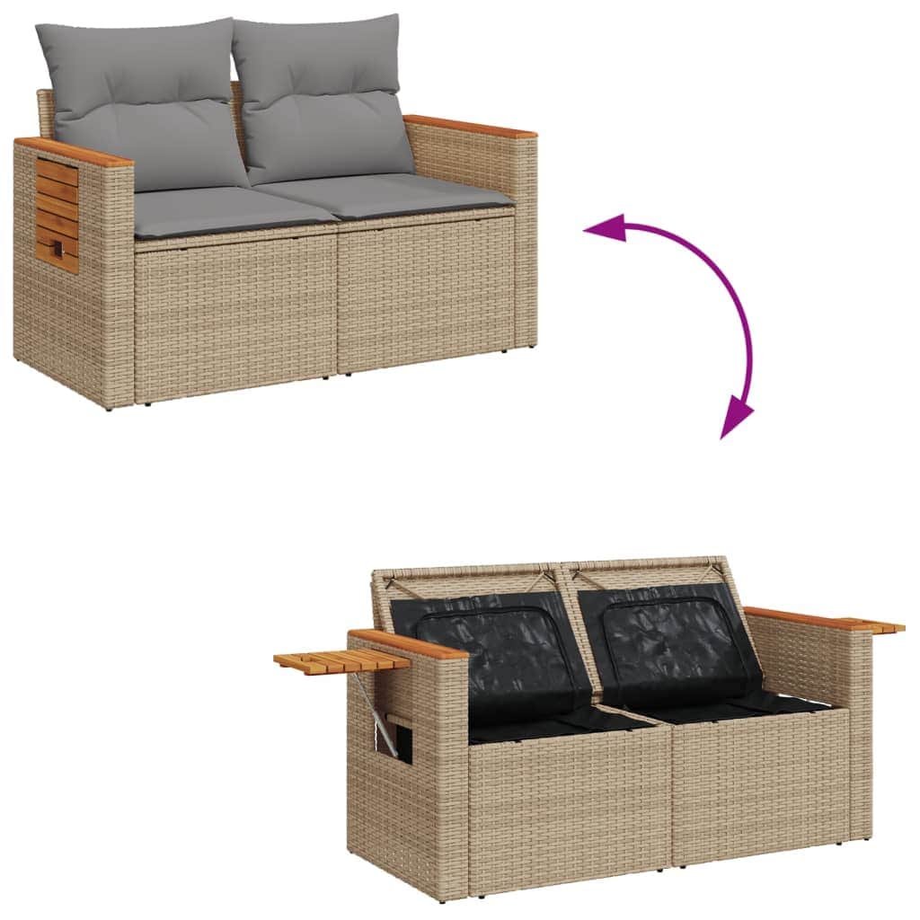 Space Saving Garden Sofa with Cushions 2 Indoor Outdoor Use Home Comfort