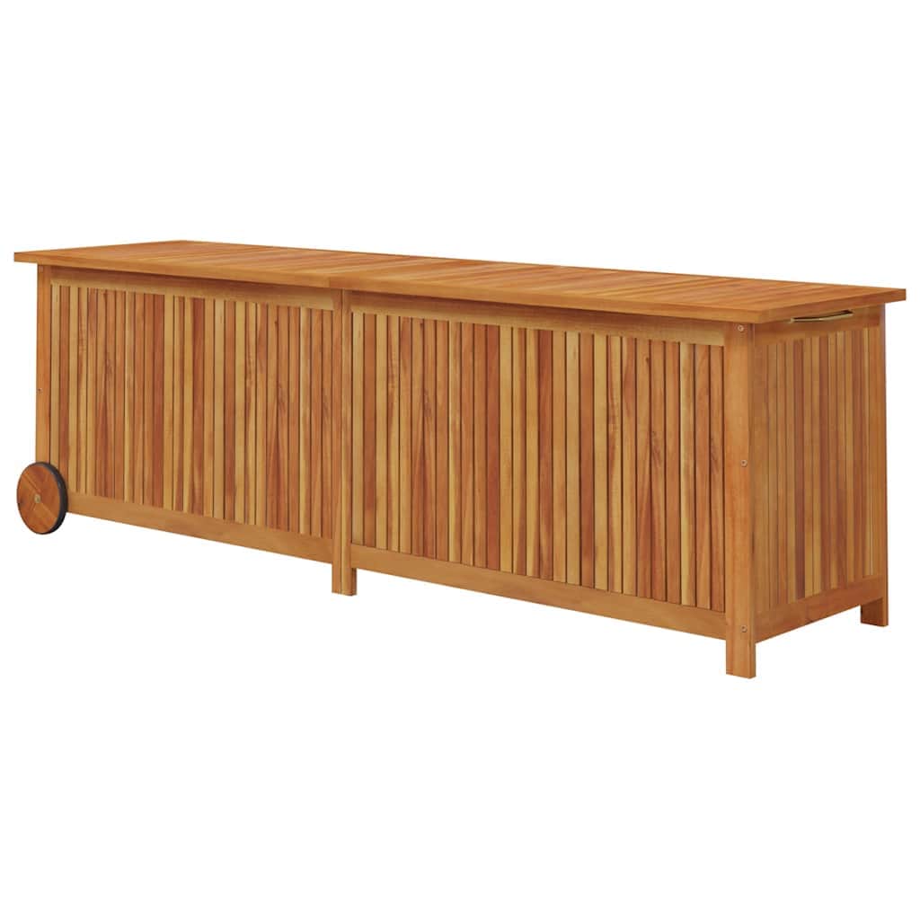 Space Saving Garden Storage Box with Wheels Patio Setup Garden Leisure