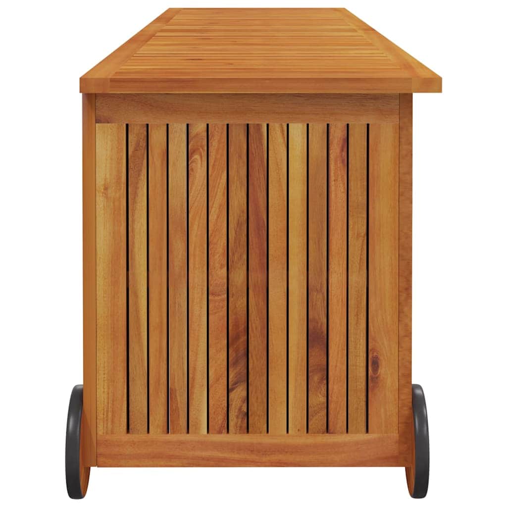 Space Saving Garden Storage Box with Wheels Patio Setup Garden Leisure