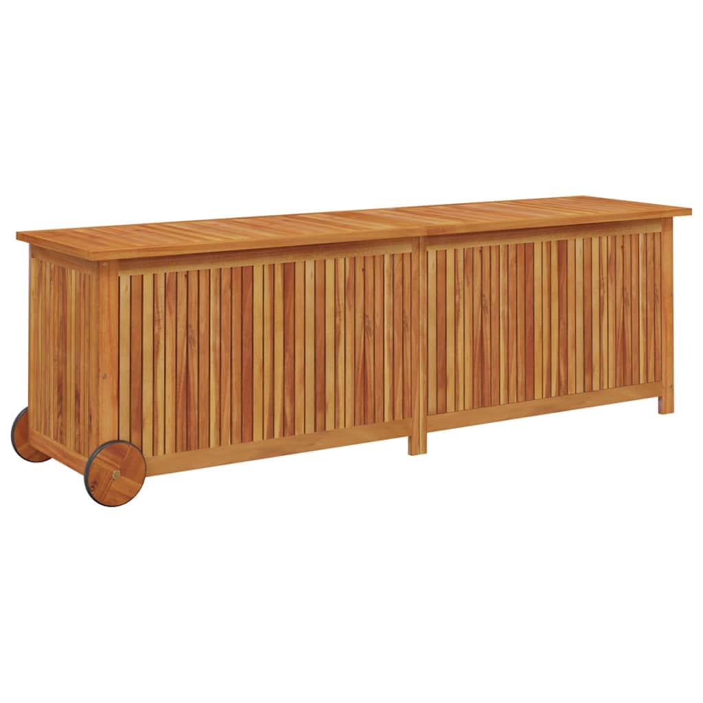 Space Saving Garden Storage Box with Wheels Patio Setup Garden Leisure