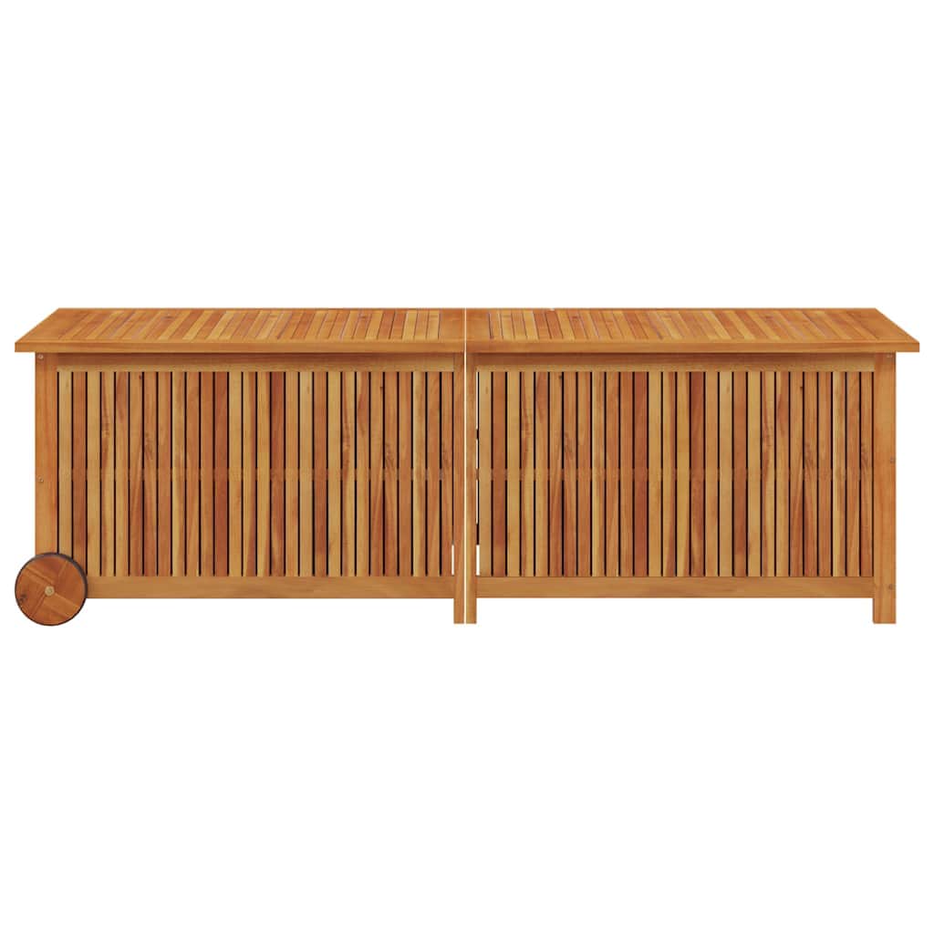 Space Saving Garden Storage Box with Wheels Patio Setup Garden Leisure