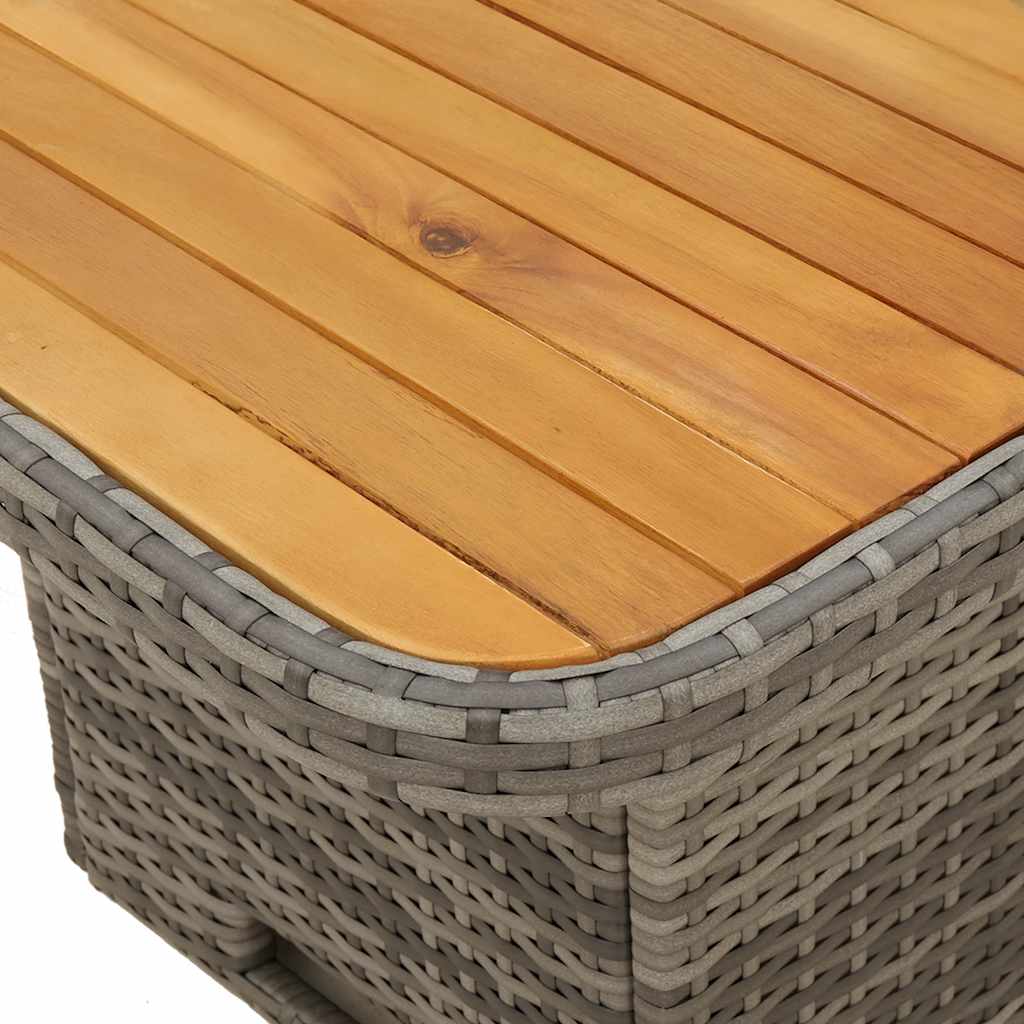 Space Saving Garden Table Grey 110x110x71 cm Patio Setup Home Comfort
