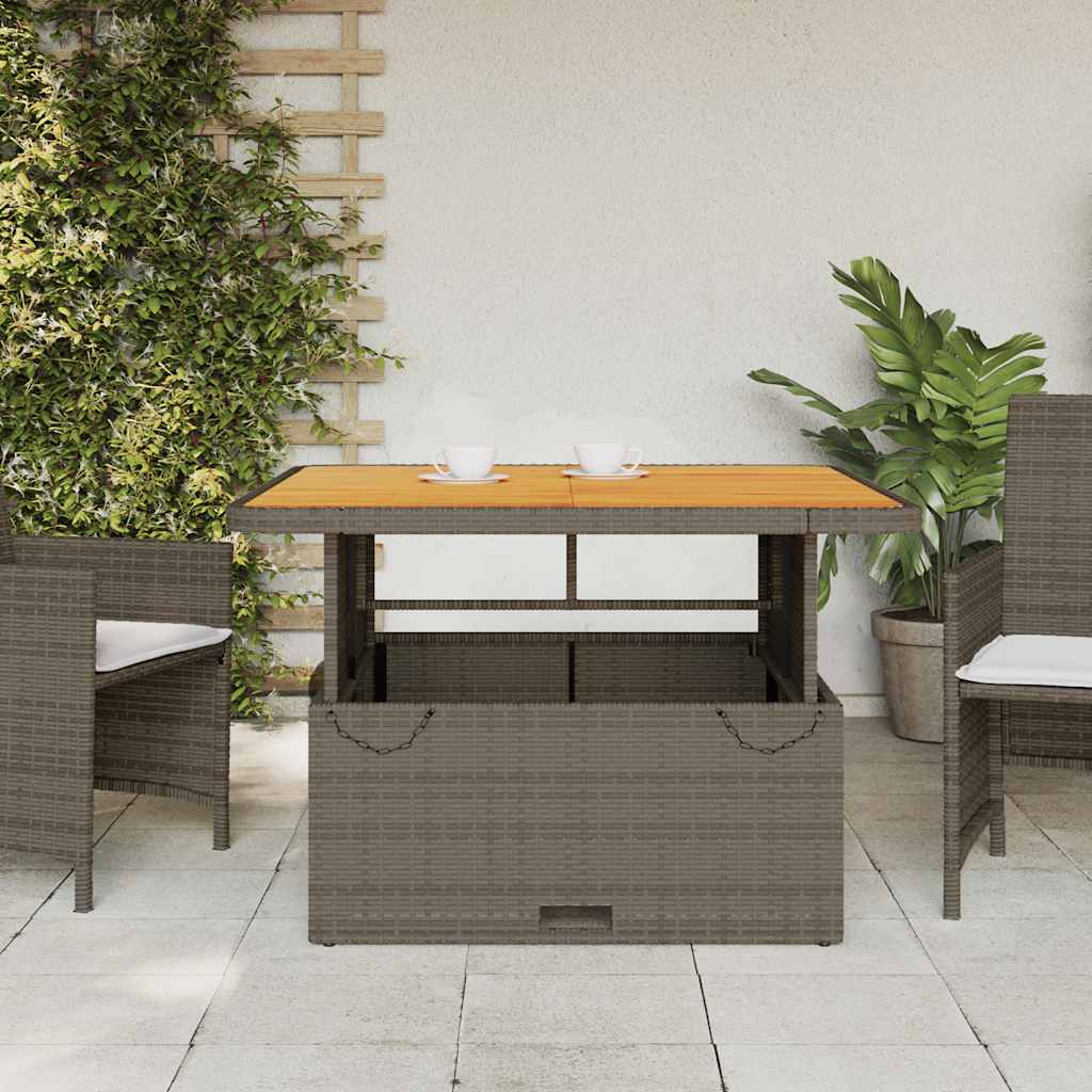 Space Saving Garden Table Grey 110x110x71 cm Patio Setup Home Comfort