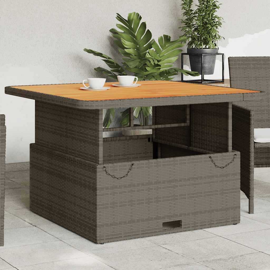 Space Saving Garden Table Grey 110x110x71 cm Patio Setup Home Comfort