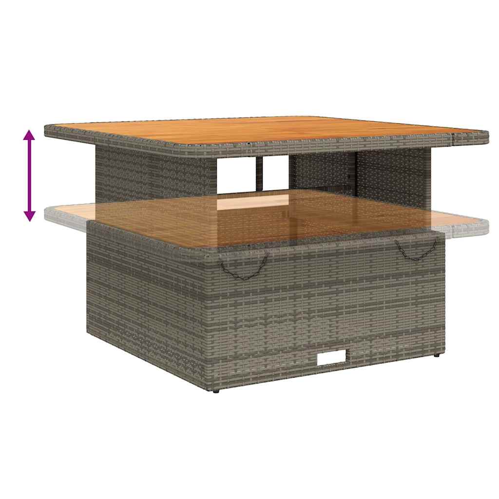 Space Saving Garden Table Grey 110x110x71 cm Patio Setup Home Comfort