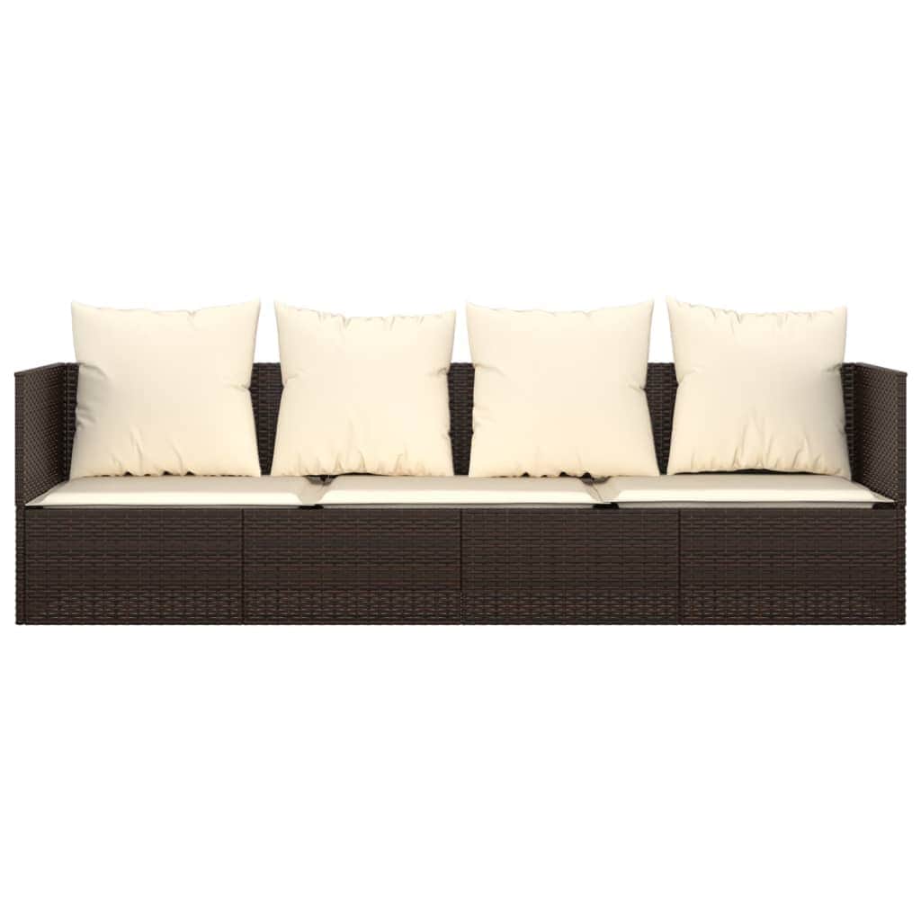 Space Saving Outdoor Lounge Bed with Cushions Daily Living Essential Essentials