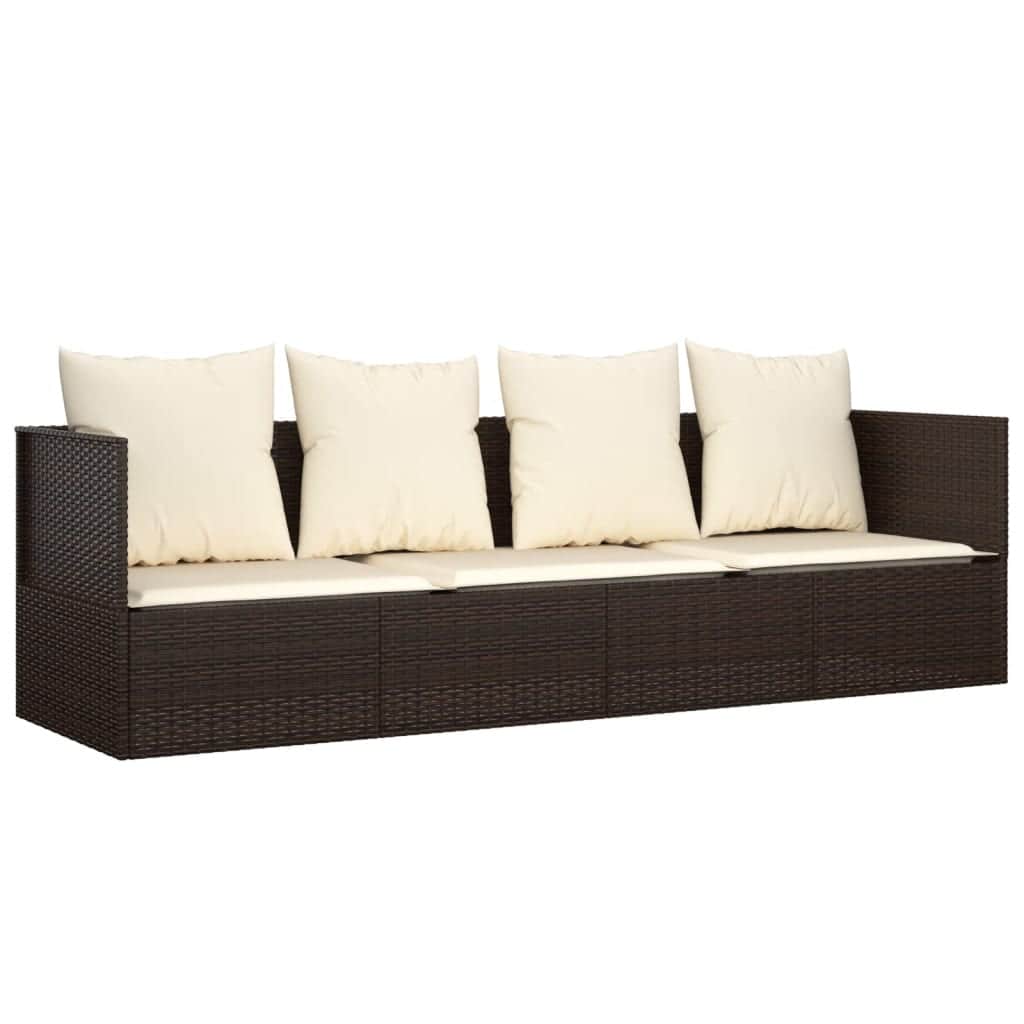Space Saving Outdoor Lounge Bed with Cushions Daily Living Essential Essentials