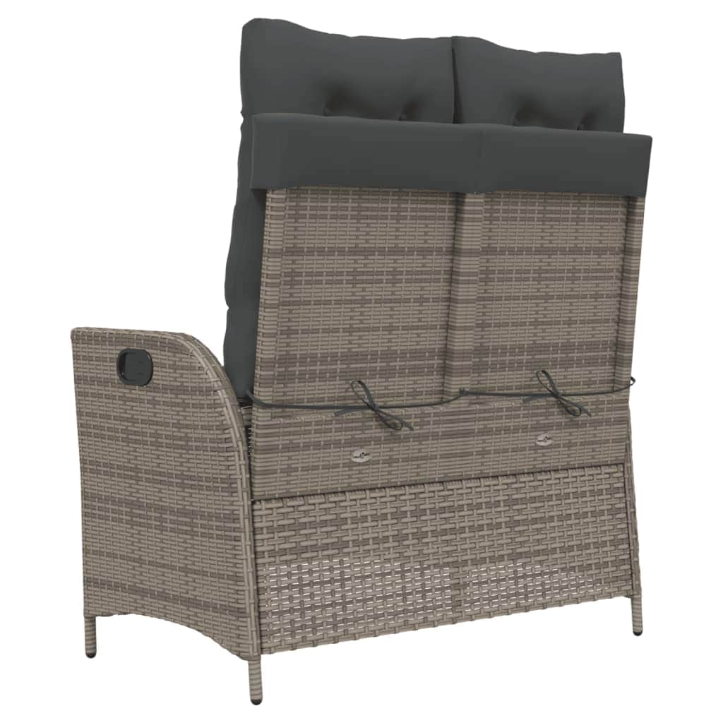 Space Saving Reclining Garden Bench with Cushions Relaxing Seating Summer