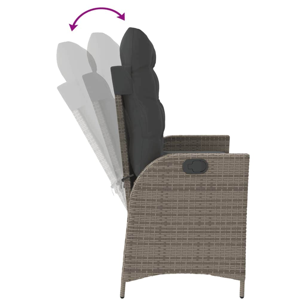 Space Saving Reclining Garden Bench with Cushions Relaxing Seating Summer