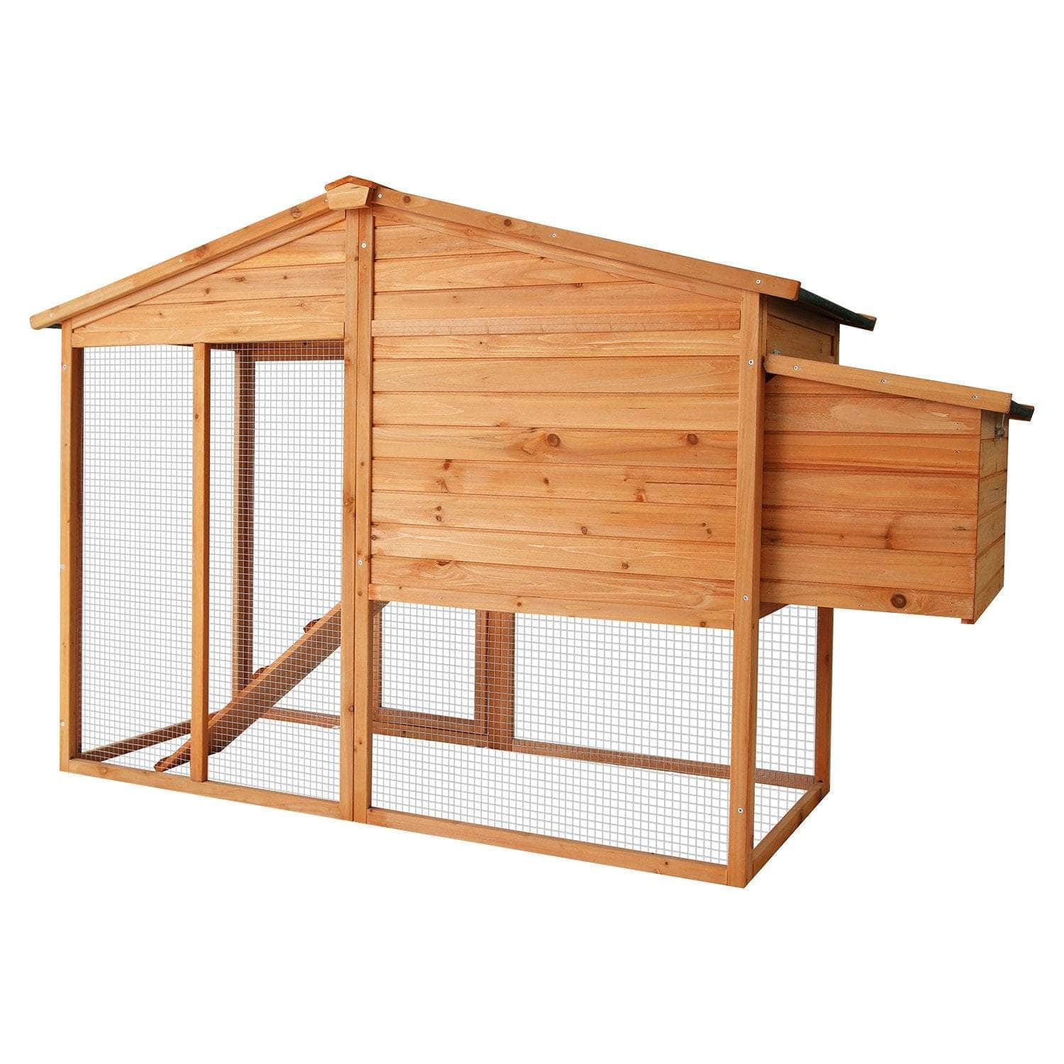 Spacious Chicken Coop & Rabbit Hutch with Ramp