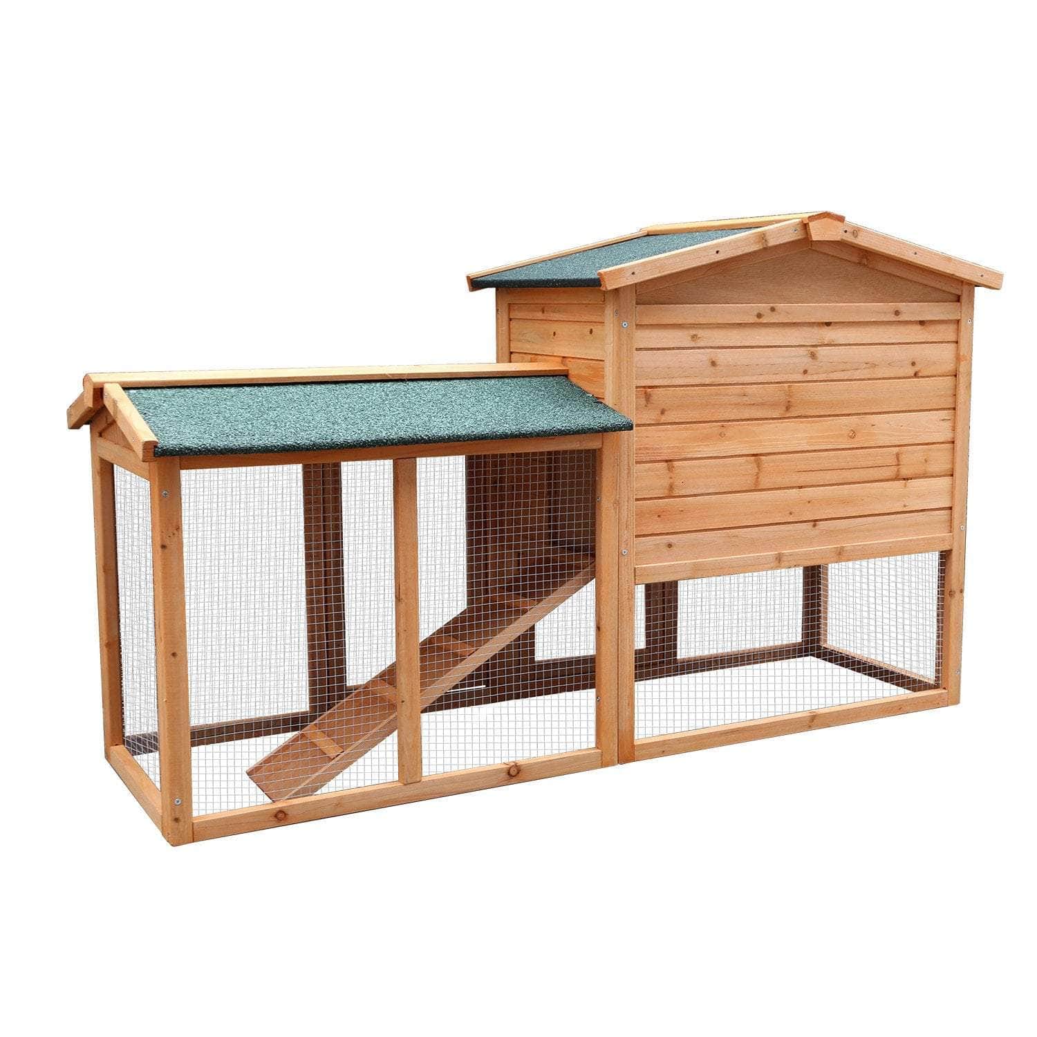 Spacious Wooden Chicken Coop & Rabbit Hutch + Ramp