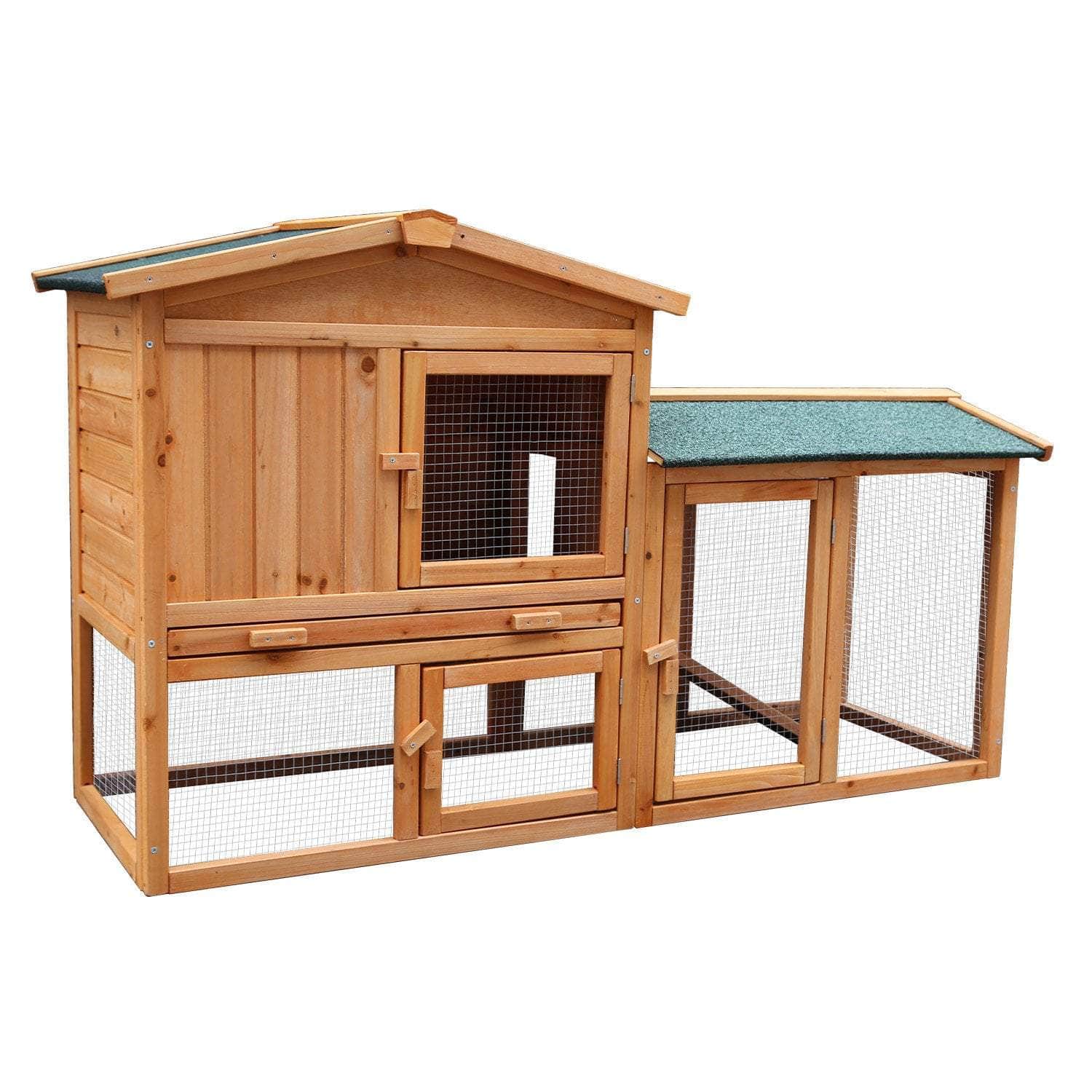 Spacious Wooden Chicken Coop & Rabbit Hutch + Ramp