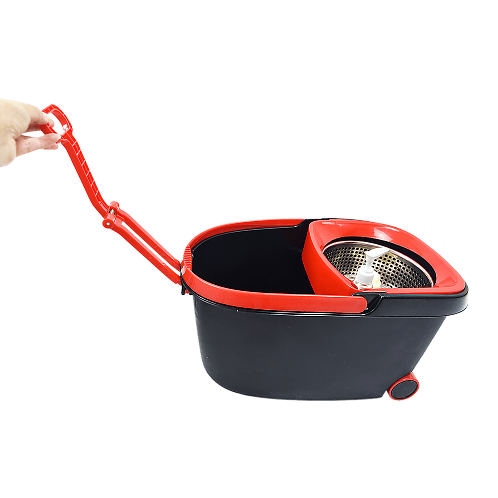 Spin Rotating Mop And Bucket Set - 4 Microfibre Mop Heads