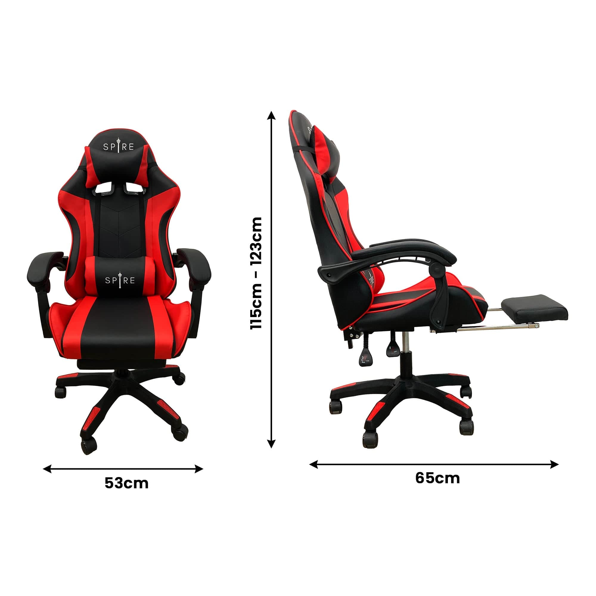 Spire Zinc Adjustable Red & Black Ergonomic Gaming Office Chair
