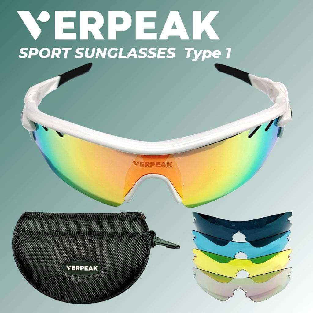 Sport Sunglasses Type 1 White Frame With Black End Tip