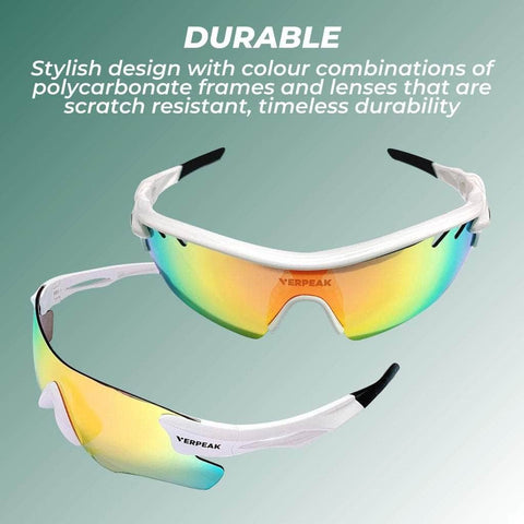 Sport Sunglasses Type 1 (White Frame With Black End Tip)
